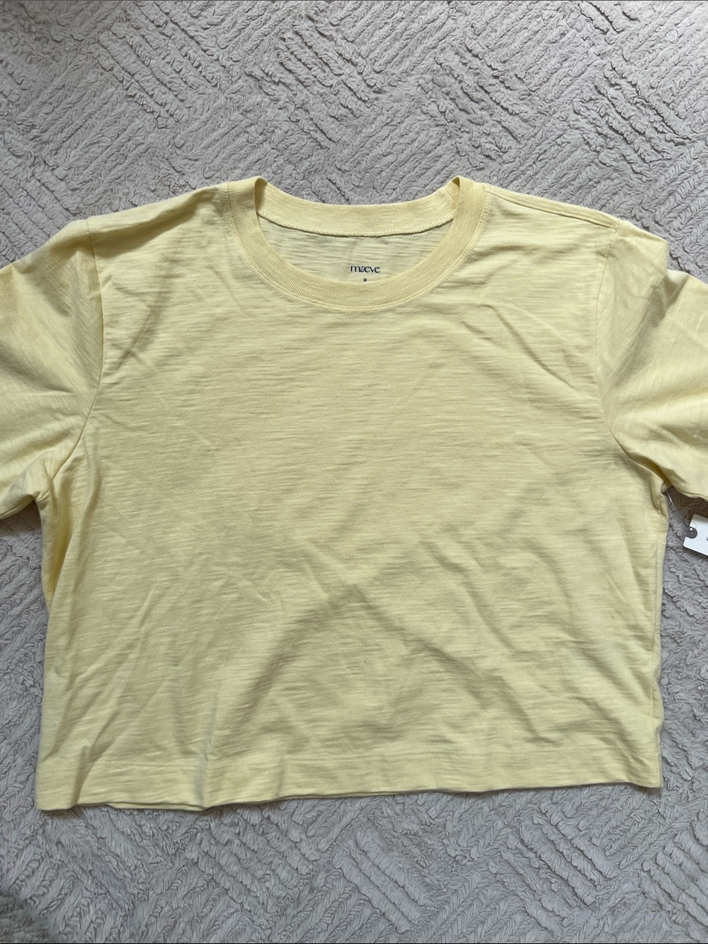 Maeve yellow Corey Crewneck boxy t-shirt, 100% cotton, Size Medium, NWT - Picture 12 of 16